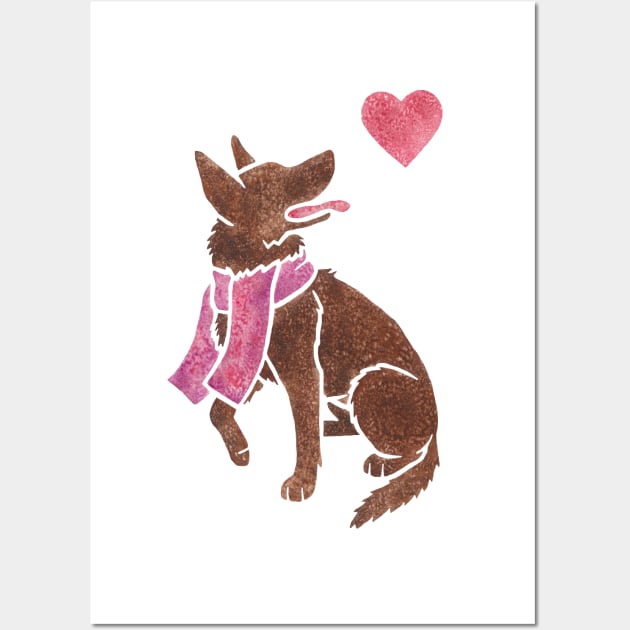 Watercolour Kelpie Wall Art by animalartbyjess